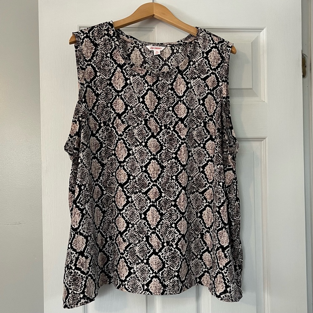 Joe Fresh Black and Pink Snake Print Blouse
